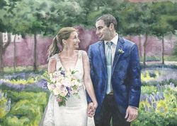 Wedding Portrait Custom ORIGINAL Watercolor Painting from photo Family Painting