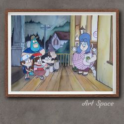 Original watercolor painting Summerween, Gravity Falls, Lazy Susan, gift for a teenager, Halloween,a gift for a teenager
