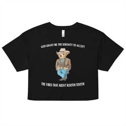 Serenity Bear (Black only) Womens crop top