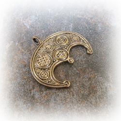 Handmade half moon necklace pendant,crescent moon necklace pendant,crescent moon charm,lunnytsa necklace charm,half moon