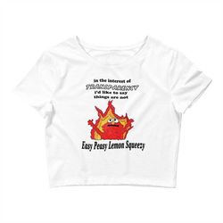 Not So Easy Peasy Womens Crop Tee (White Only)