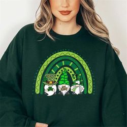 Patricks Day Gnomes Shirt, Shamrock Sweatshirt, Shamrock Gnomies Sweaters, St Patrick's Day, Irish Day Tee, Lucky Leaf S