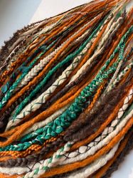 Set of dreads and braids, Texture dreads, Handmade dreadlocks