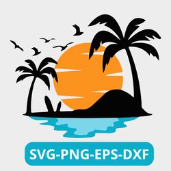 Palm Tree SVG, Layered Palm Tree SVG, Colored Palm Tree svg, Summer SVG, Beach Decor svg, Cut File for Cricut, Silhouet