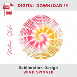 Tie Dye Sublimation Design - Wind Spinner Sublimation - Sublimation Template
