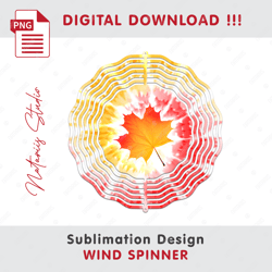 Fall Tie Dye Sublimation Design - Wind Spinner Sublimation - Sublimation Template