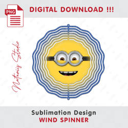 Funny Minion Face Sublimation Design - Wind Spinner Sublimation - Sublimation Template