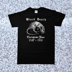 BLACK DEATH European Tour Shirt plague rat post apocalypse climate change punk goth industrial weird world end throbbing