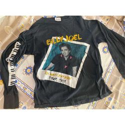 1980s original 1984 billy joel concert an innocent man tour pop rock band tee shirt with piano sleeve