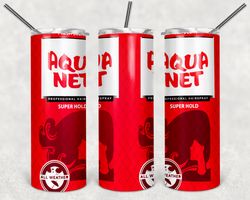 Aqua Net Red Tumbler Png, Aqua Net Red Skinny Tumbler Sublimation Designs Png, Drinks Tumbler Png, 20oz Tumbler Wrap