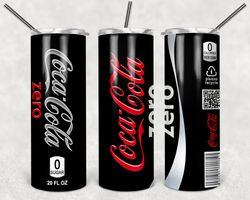Coca Cola Zero Tumbler Png, Coca Cola Zero 20oz Skinny Tumbler Sublimation Designs Png, Drinks Tumbler Png