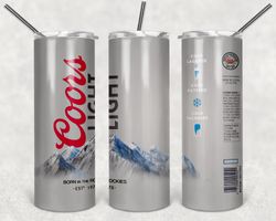 Coors Light Can Tumbler Png, Coors Light Can 20oz Skinny Tumbler Sublimation Designs Png, Drinks Tumbler Png
