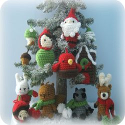 Amigurumi Crochet Woodland Christmas Ornament Pattern Set Digital Download