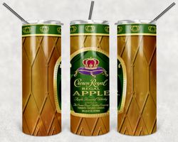 Crown Royal Apple Bottle Tumbler Png, Crown Royal Apple 20oz Skinny Tumbler Sublimation Designs Png, Drinks Tumbler Png