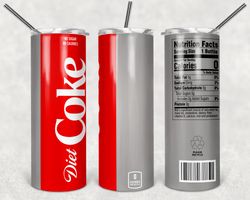 Diet Coke Can Tumbler Png, Diet Coke Can 20oz Skinny Tumbler Sublimation Designs Png, Drinks Tumbler Png