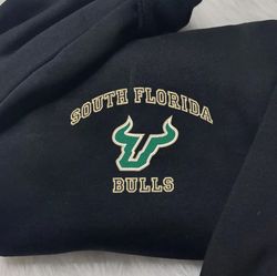 South Florida Bulls Embroidered Crewneck, NCAA Embroidered Sweatshirt, Inspired Embroidered Sport Hoodie, Unisex Tshirt