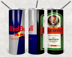 Jager and Redbull Tumbler Png, Jager and Redbull 20oz Skinny Tumbler Sublimation Designs Png, Drinks Tumbler Png