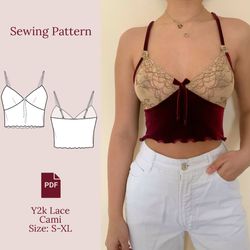 y2k lace cami sewing pattern pdfs-xl