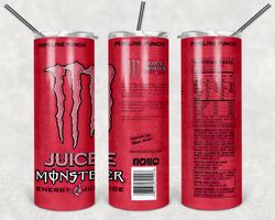 Monster Energy Juice Tumbler Png, Monster Energy Juice 20oz Skinny Sublimation Designs Png, Drinks Tumbler Png