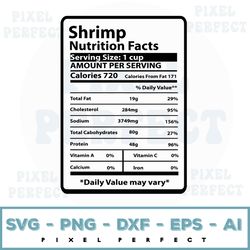 Shrimp Nutrition Facts Funny Christmas Svg