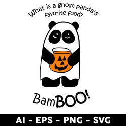 What Is A Ghost Panda's Favorite Food Svg, Ghost Svg, Ghost Panda Svg, Halloween Svg, Png Dxf Eps File - Digital File