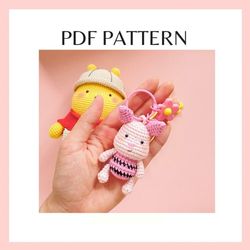 Tiny pig crochet pattern. Amigurumi crochet pattern. PDF file.