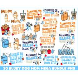 Blue Dog Mama PNG Bundle, Blue Dog Mom Png, Blue Dog Mum Png, Mother Day Png, Mama Png
