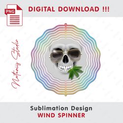 Funny Skull Sublimation Design - Wind Spinner Sublimation - Sublimation Template