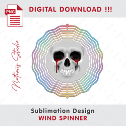 Funny Skull Sublimation Design - Wind Spinner Sublimation - Sublimation Template