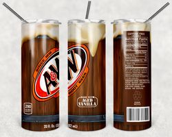 A&W Tumbler Png, A&W 20oz Skinny Sublimation Designs Png, Drinks Tumbler Png