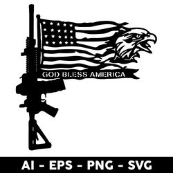Gun Flag Eagle Svg, Flag USA Svg, Flag Svg, Png Dxf Eps File - Digital File
