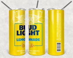 Bud Light Lemonade Tumbler Png, Bud Light Lemonade 20oz Skinny Sublimation Designs Png, Drinks Tumbler Png