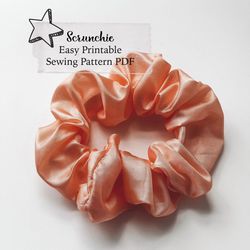 1990's scrunchie sewing pattern | pdf sewing pattern | knot bow pattern | scarf scrunchie | video tutorial included