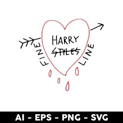Harry Style Fine Line Svg, Harry Style Heart Svg, Heart Svg, Png Dxf Eps File - Digital File