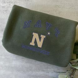 Navy Midshipmen Embroidered Crewneck, NCAA Embroidered Sweatshirt, Inspired Embroidered Sport Hoodie,Unisex Tshirt