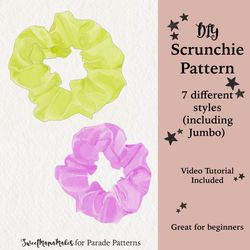 Scrunchie Sewing Pattern PDF
