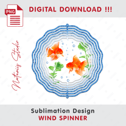 Aquarium Fishes Sublimation Design - Wind Spinner Sublimation - Sublimation Template