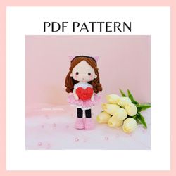 amy doll crochet pattern. amigurumi crochet pattern. doll pattern. pdf file.