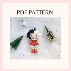 Little Cruella doll crochet pattern. Amigurumi crochet pattern. PDF file.