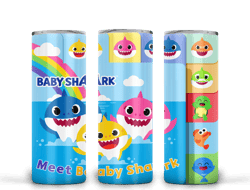 Baby Shark Family Tumbler Png, Baby Shark 20oz Skinny Sublimation Designs Png, Drinks Tumbler Png, BS15050305