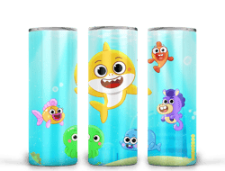Baby Shark Family Tumbler Png, Baby Shark 20oz Skinny Sublimation Designs Png, Drinks Tumbler Png, BS15050317