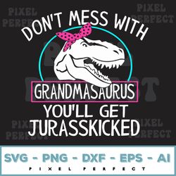 Funny Grandma Svg, Dont Mess With Grandmasaurus Youll Get Jurasskicked Dinosaur Grandmother Svg, Grandma Humor Svg, Gift