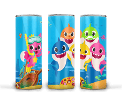 Baby Shark Family Tumbler Png, Baby Shark 20oz Skinny Sublimation Designs Png, Drinks Tumbler Png, BS15050329