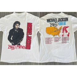 Michael Jackson Bad Tour 1998 T-Shirt, 80s Michael Jackson Graphic Tour Concert Shirt, Bad Tour Shirt, King of Pop Lover
