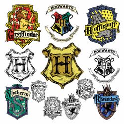 Digital Hogwarts Houses Svg Harry Potter Vector Magic File Bundle Logo Gryffindor Png Gifts Pdf Dxf Eps Design Clipart