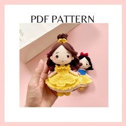 yellow doll crochet pattern. beauty doll pattern. amigurumi pattern. princess doll pattern. pdf file.