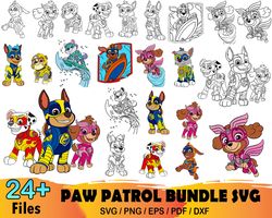 24 Paw Patrol Bundle Svg, Paw Patrol Svg, Paw Patrol Clipart, Paw Patrol Svg, Paw Patrol Clipart, Dog Patrol Svg