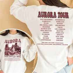 Daisy Jones Aurora World Tour Shirt, 2 Sided Daisy Jones And The Six Band Concert Shirt, Aurora Album Merch, Aurora Worl