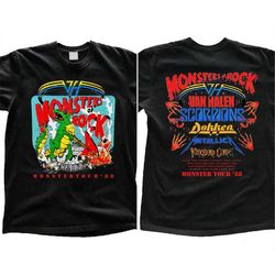 1988 Monsters Of Rock Tour Concert T-Shirt, Monsters Tour '88 Shirt, 90s Rock Tour Shirt, Van Halen, Dokken, Gift for Da