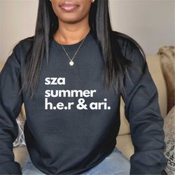 R&B Singer Tshirt | Sza | Summer Walker | H.E.R | Ari Lennox | Women Tshirt | Gift For her